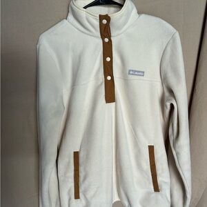 Columbia Women's White and Brown Fleece Jacket
